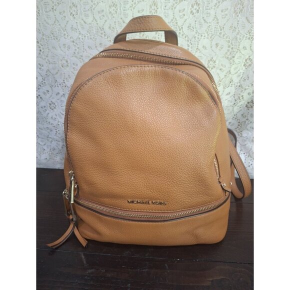 EUC Michael Kors Rhea Medium Pebbled Brown Leather Backpack-Excellent Condition! - Picture 7 of 14